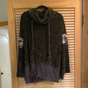 Olive green Embroidered Sweater